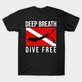 Diver, Apnea Diving, No Limit Freediving T-Shirt